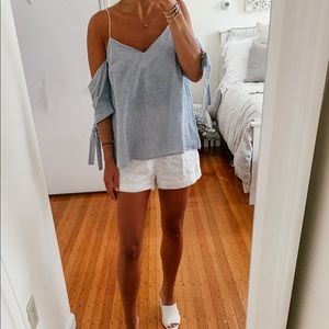 Urban Outfitters Off Shoulder Seersucker Shirt